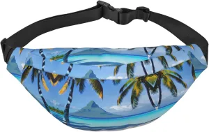 Tahiti Beaches Adjustable Belt Hip Bum Bag Fashion Water Resistant Hiking Waist Bag for Traveling Casual Running Hiking Cycling