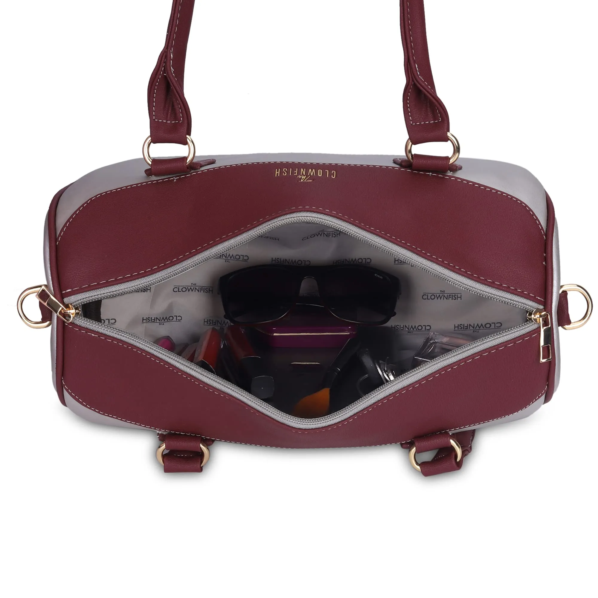 The Clownfish Urja Collection Vegan Leather 9.4 litre Women's HandBag Shoulder Bag (Silver)