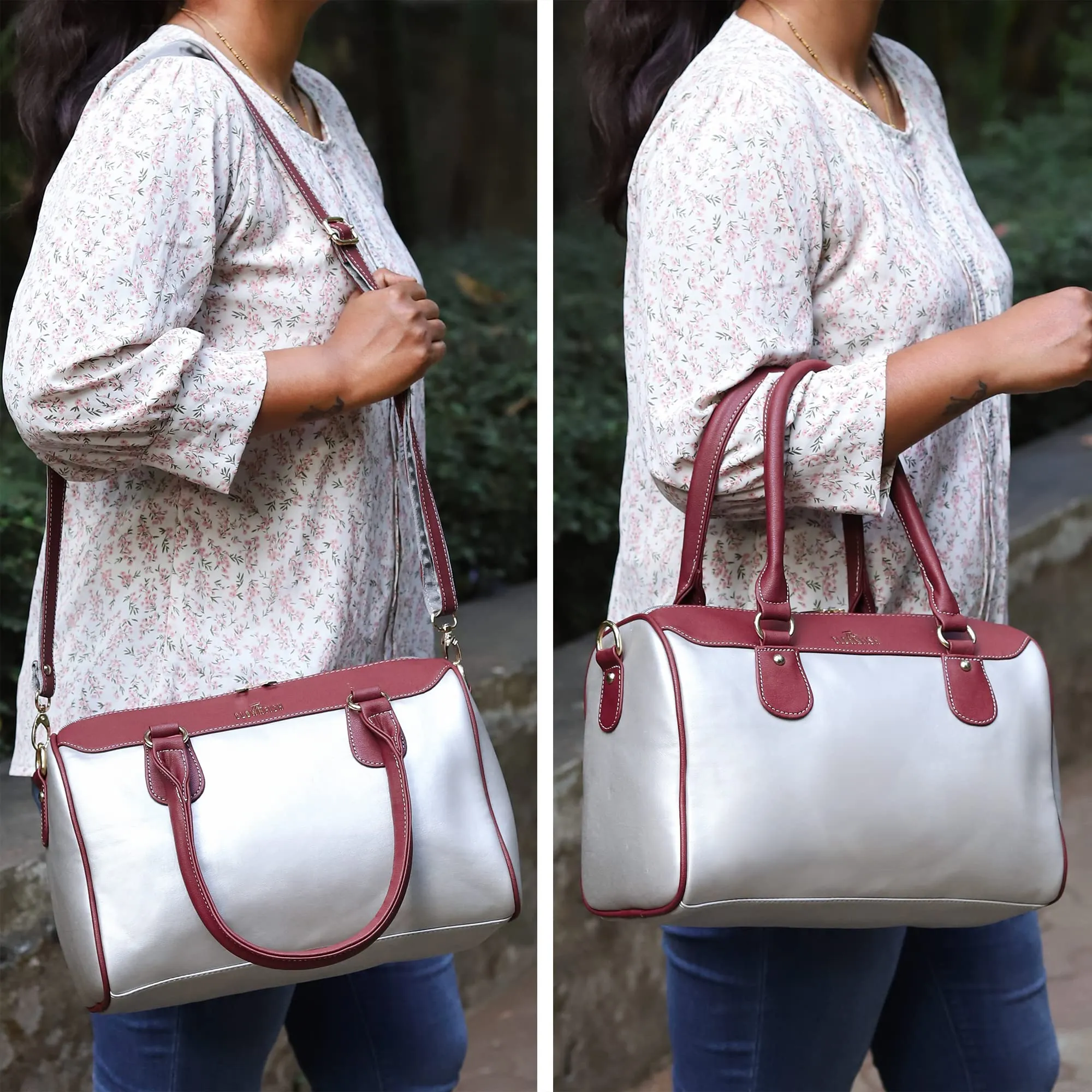 The Clownfish Urja Collection Vegan Leather 9.4 litre Women's HandBag Shoulder Bag (Silver)