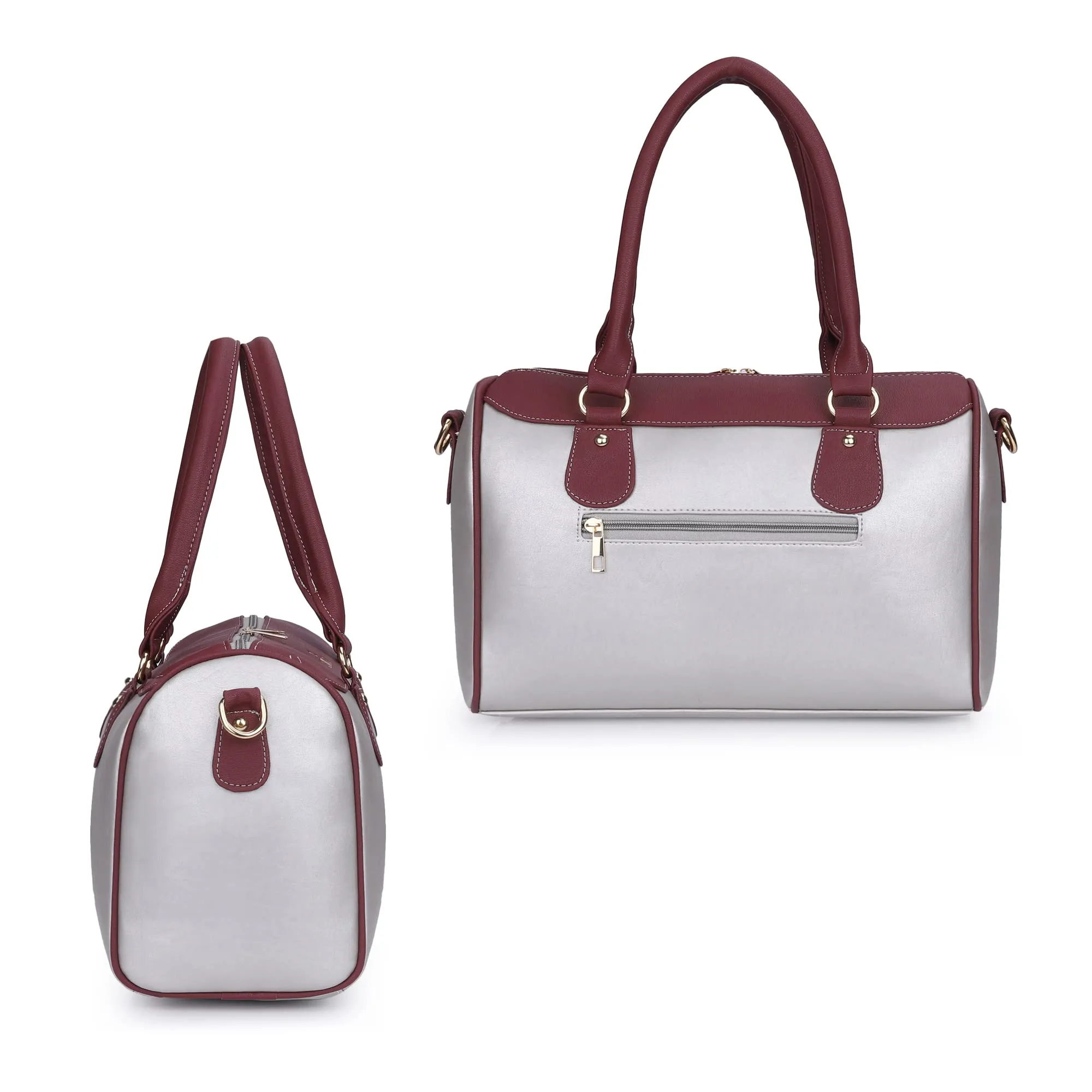 The Clownfish Urja Collection Vegan Leather 9.4 litre Women's HandBag Shoulder Bag (Silver)