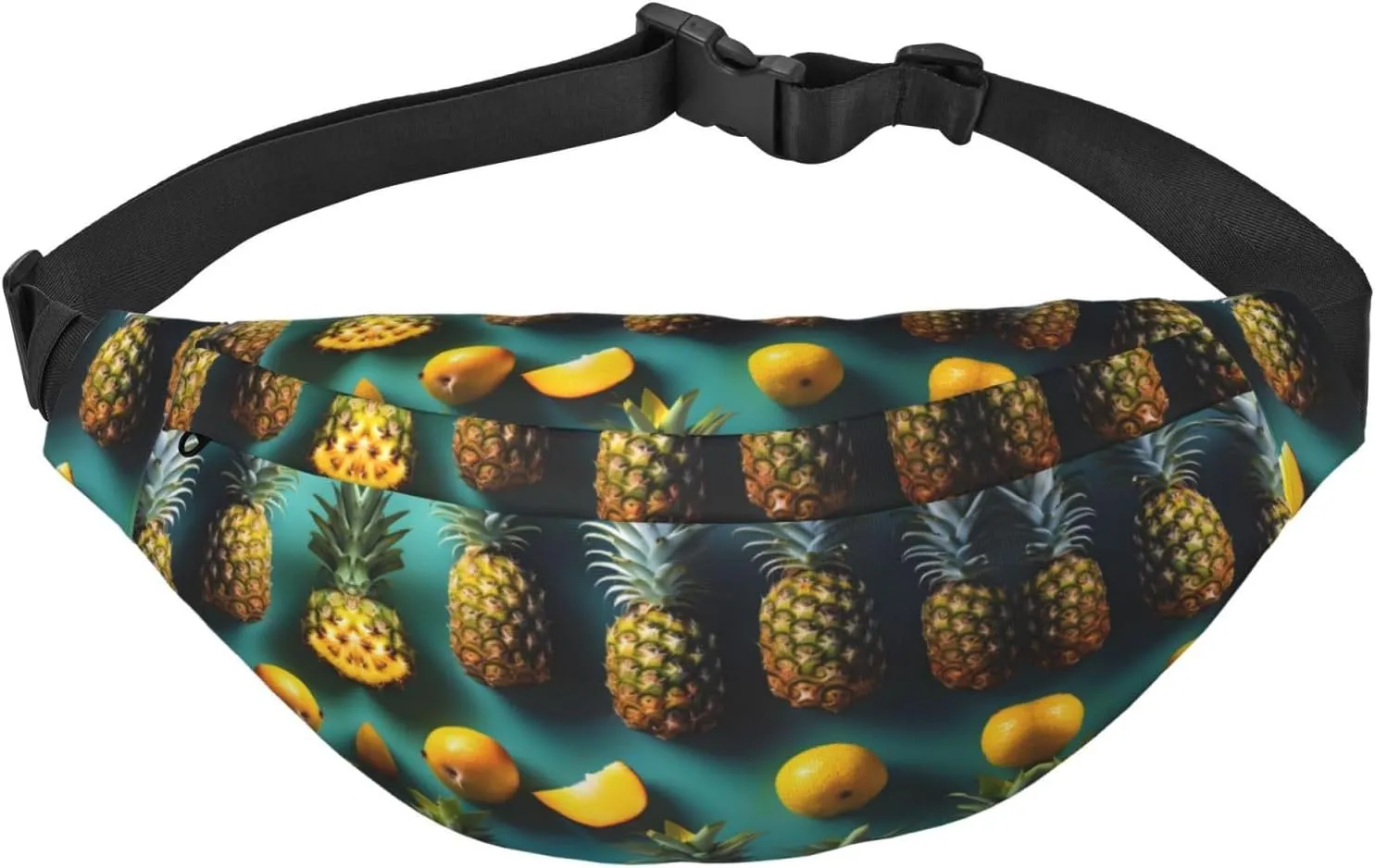 Tropical Fruit Pineapple Adjustable Belt Hip Bum Bag Fashion Water Resistant Hiking Waist Bag for Traveling Casual Running Hiking Cycling