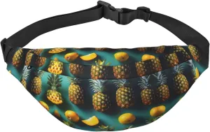 Tropical Fruit Pineapple Adjustable Belt Hip Bum Bag Fashion Water Resistant Hiking Waist Bag for Traveling Casual Running Hiking Cycling