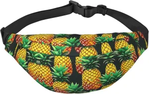 Tropical Fruit Pineapples Adjustable Belt Hip Bum Bag Fashion Water Resistant Hiking Waist Bag for Traveling Casual Running Hiking Cycling