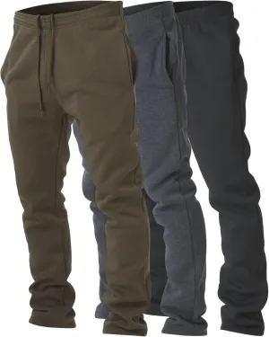 Ultra Performance 3 Pack Mens Fleece Wide Leg Sweatpants with Pockets, Open Bottom Workout Sweatpants for Men