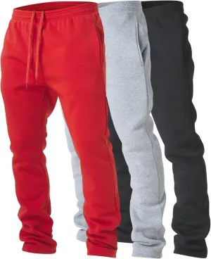 Ultra Performance 3 Pack Mens Fleece Wide Leg Sweatpants with Pockets, Open Bottom Workout Sweatpants for Men