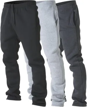Ultra Performance 3 Pack Mens Fleece Wide Leg Sweatpants with Pockets, Open Bottom Workout Sweatpants for Men