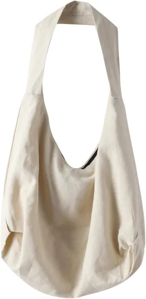 Unisex Sling Crossbody Linen Bags Large Shoulder Shopping Hobo Bag Handbag Top Zip Bags Handmade Messenger Bag Wallet