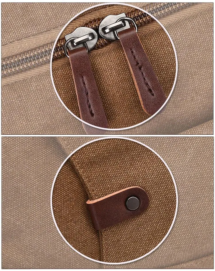 Vintage Canvas Large Capacity Travel Bag-Coffee