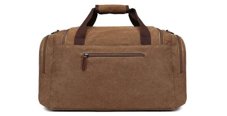 Vintage Canvas Large Capacity Travel Bag-Coffee
