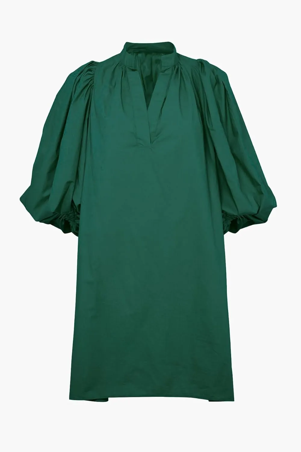 Women Babydoll Mini Dress Summer Casual Cotton V Neck Puff Lantern Sleeve Loose A Line Cute Dress