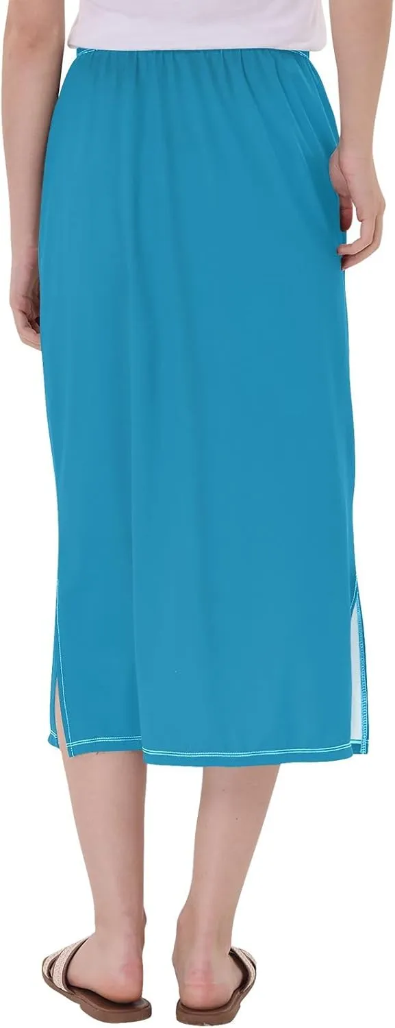 Women Midi Skirt Royal Blue Midi Skirts for Women with Slit Midi Active Skirt Bottom, Small