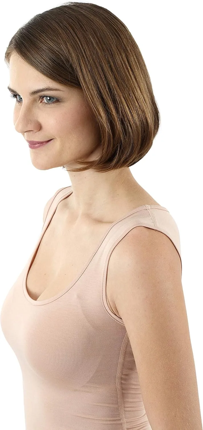 Women's Invisible Sleeveless Business Undershirt with deep Scoop Neck Micromodal Light Nude Beige