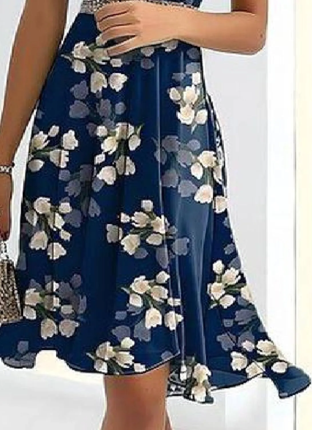Women's Summer Dresses 2025 Casual Short Sleeve V Neck Ruffle Floral Print High Waist Flowy Mini Dress with Belt