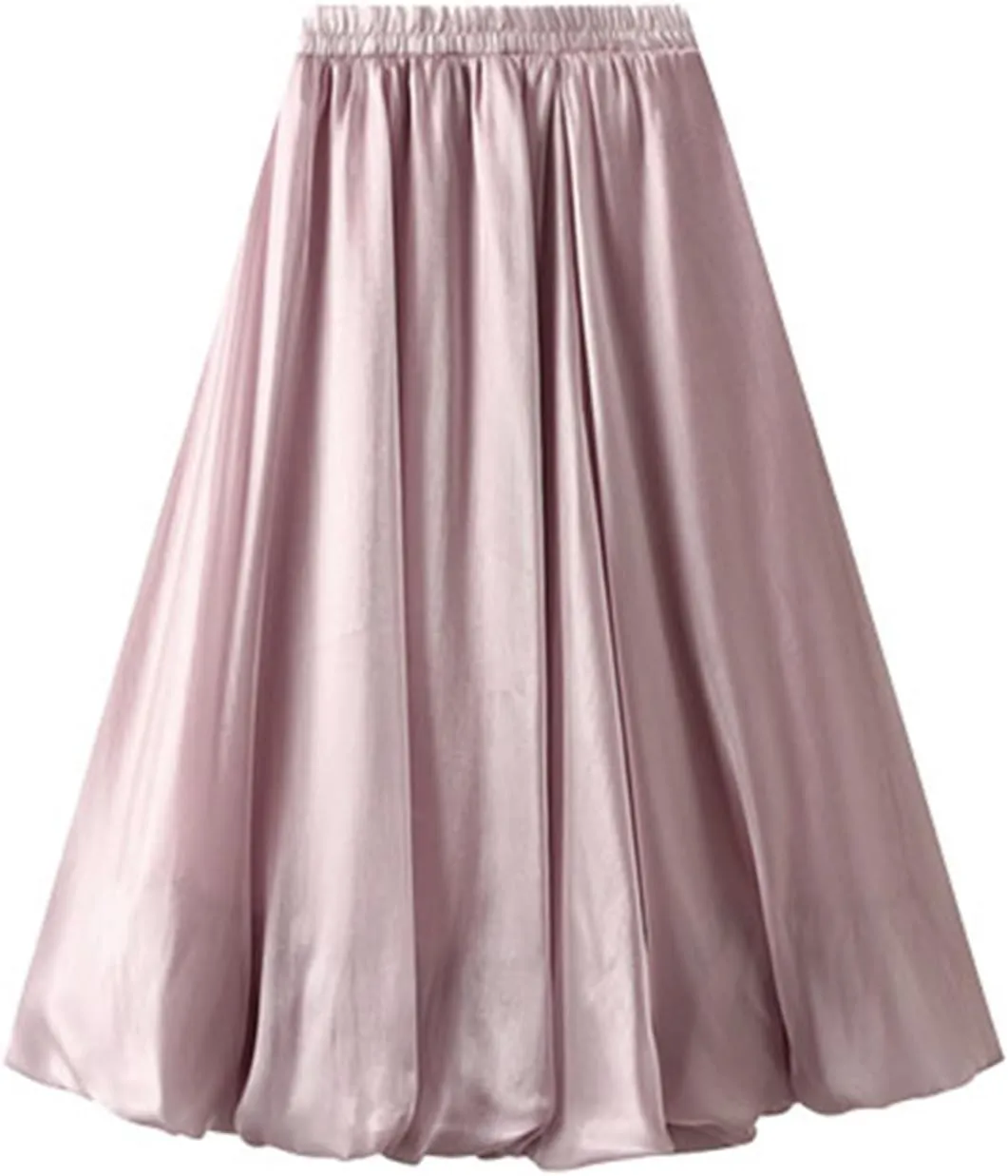 Women's Trendy High Waisted Slim Gradient Pleated A-Line Midi Skirt, Stylish Polka Dot Print for Fashion-Forward Look